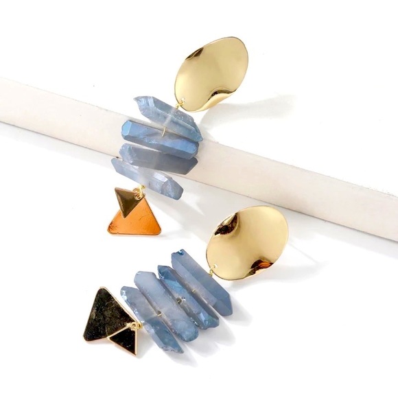 Anthropologie Jewelry - 🍋2/$30 New Anthro Blue Quartz Earrings